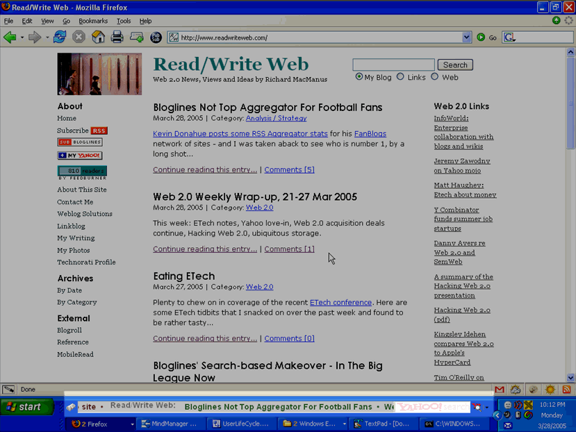 Growth of Web 2.0 & RWW in 2005, Before My US Trip