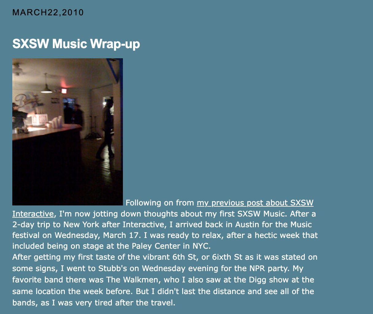 My SXSW Music Wrap-up post on Soup.io