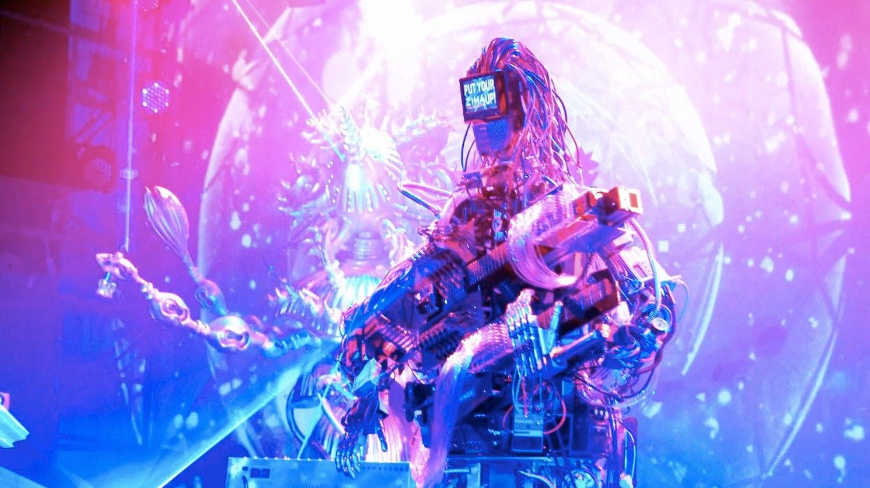 AI humanoid playing music