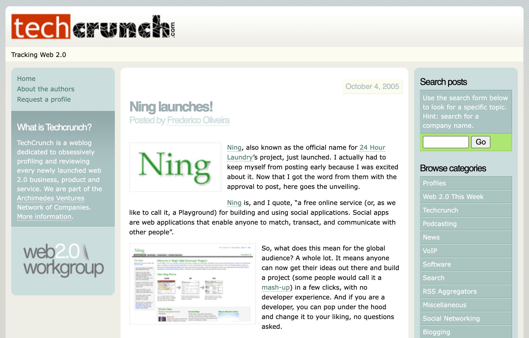 Techcrunch, October 2005 Techcrunch, October 2005